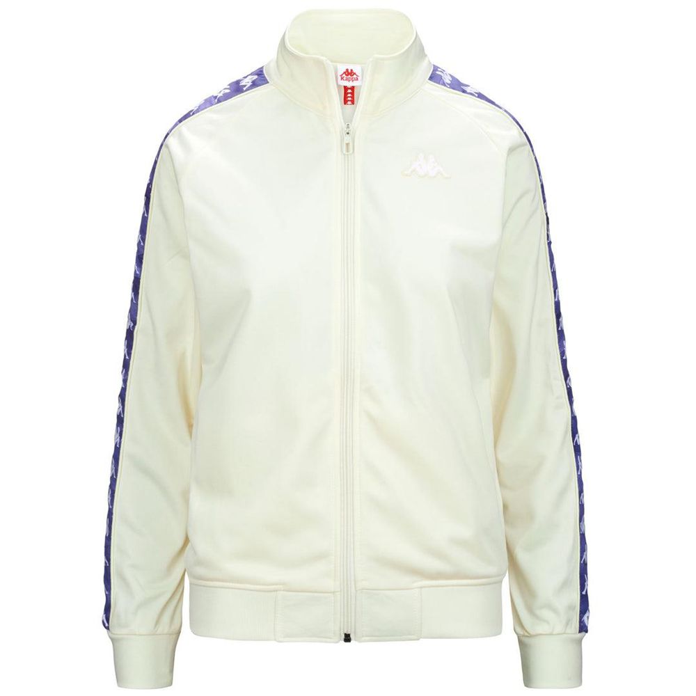 Women Kappa 222 Banda Wanniston Graphiktape Jacket White | VQ2386794