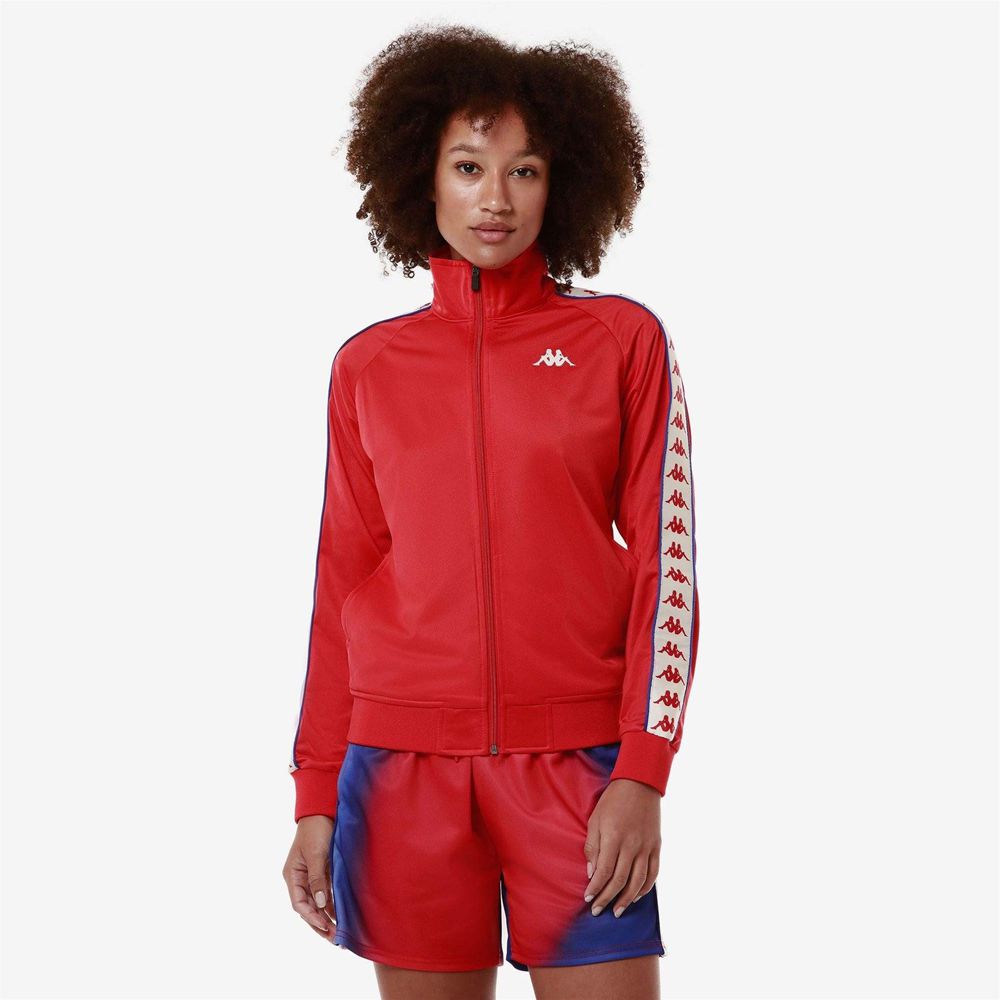 Women Kappa 222 Banda Wanniston Slim Jacket Red | WQ6283794