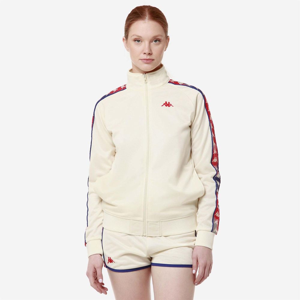 Women Kappa 222 Banda Wannistongt Jacket White | FE8740163