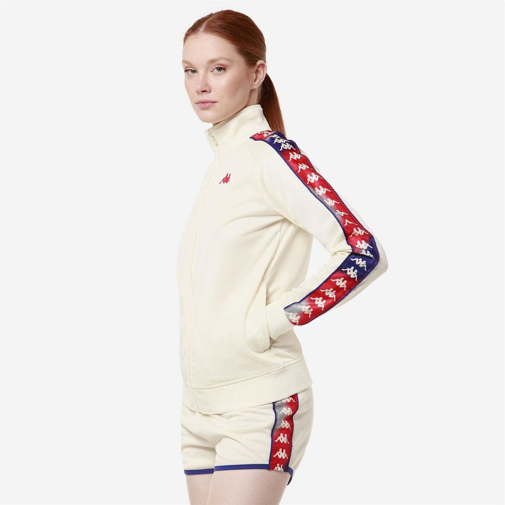 Women Kappa 222 Banda Wannistongt Jacket White | FE8740163