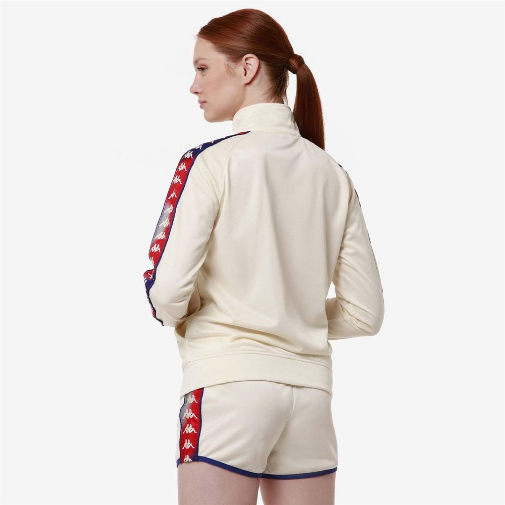 Women Kappa 222 Banda Wannistongt Jacket White | FE8740163