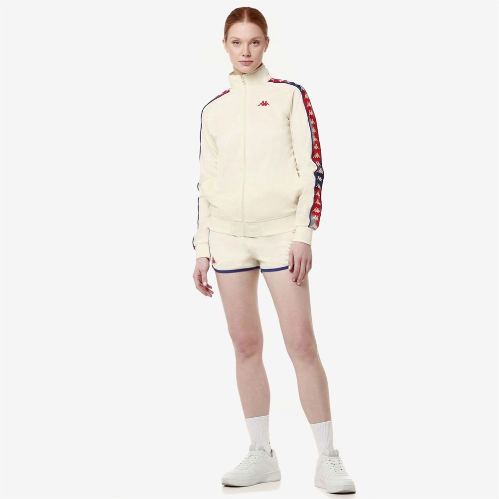 Women Kappa 222 Banda Wannistongt Jacket White | FE8740163