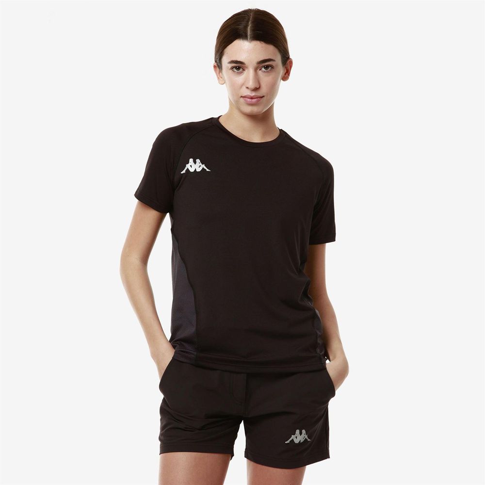 Women Kappa 3 Cento 321 T-Shirt Black | XU3674981