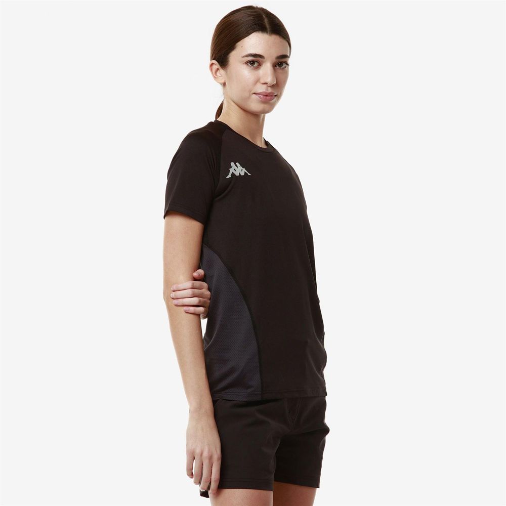 Women Kappa 3 Cento 321 T-Shirt Black | XU3674981