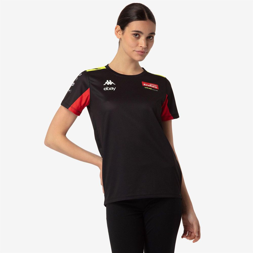 Women Kappa Amirywone Vr46 Jersey Black | NU3745602