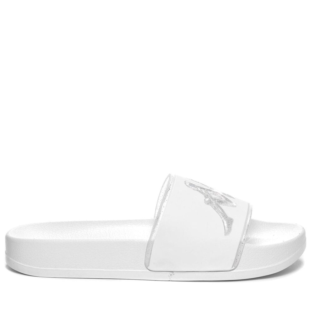 Women Kappa Authentic Aqua 1 Flip Flops White | BN3184769