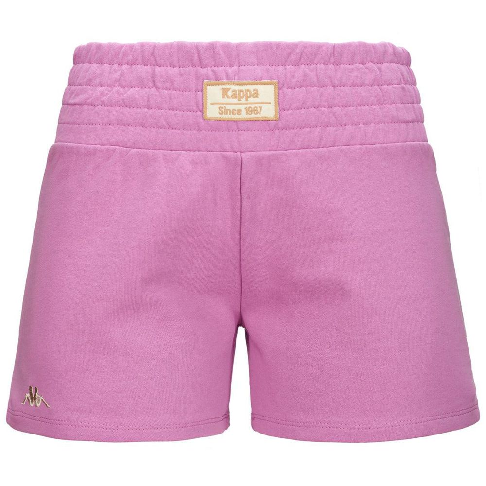 Women Kappa Authentic Samael Organic Shorts Pink | FD7285164