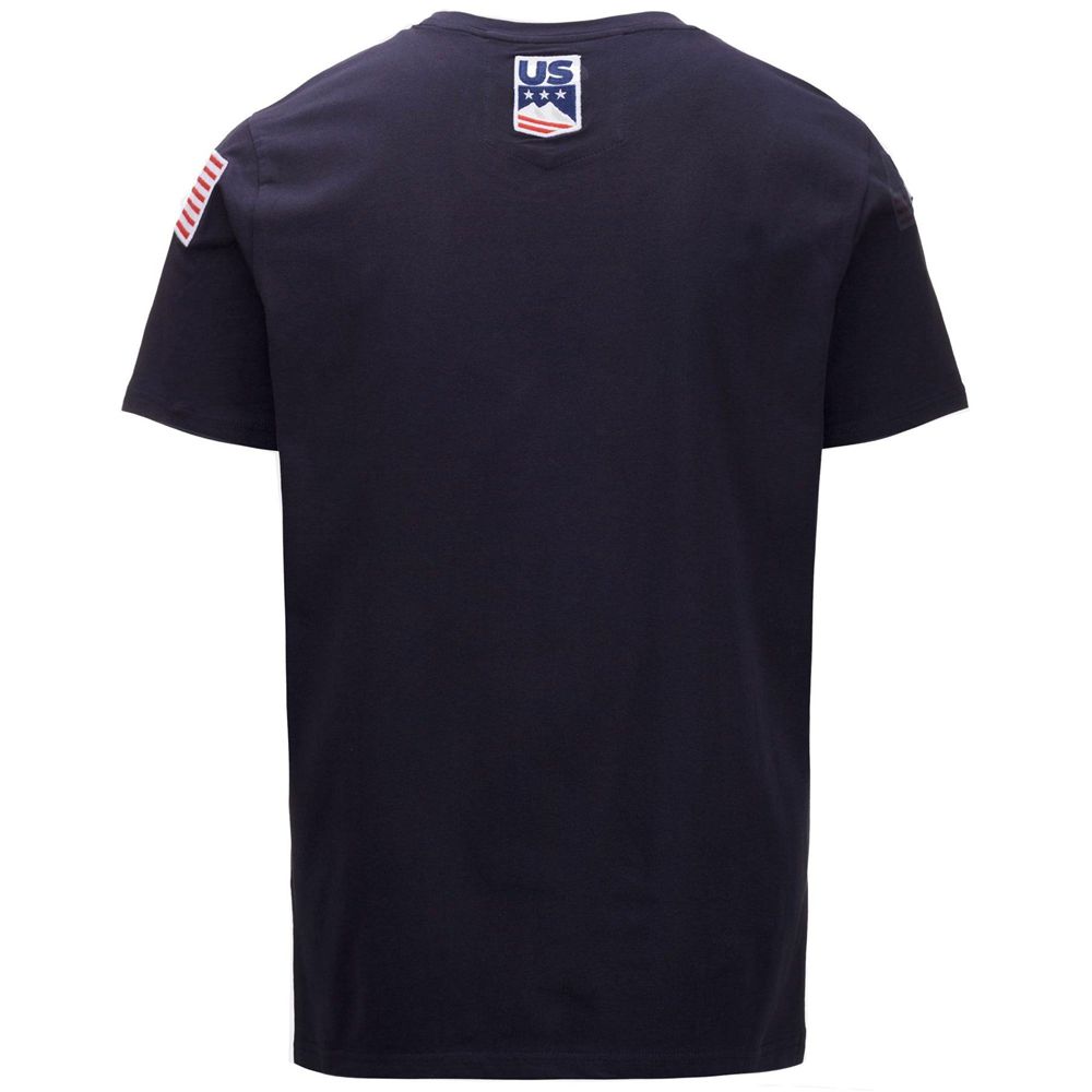 Women Kappa Ayba2 Usa Us T-Shirt Navy | FX8637420