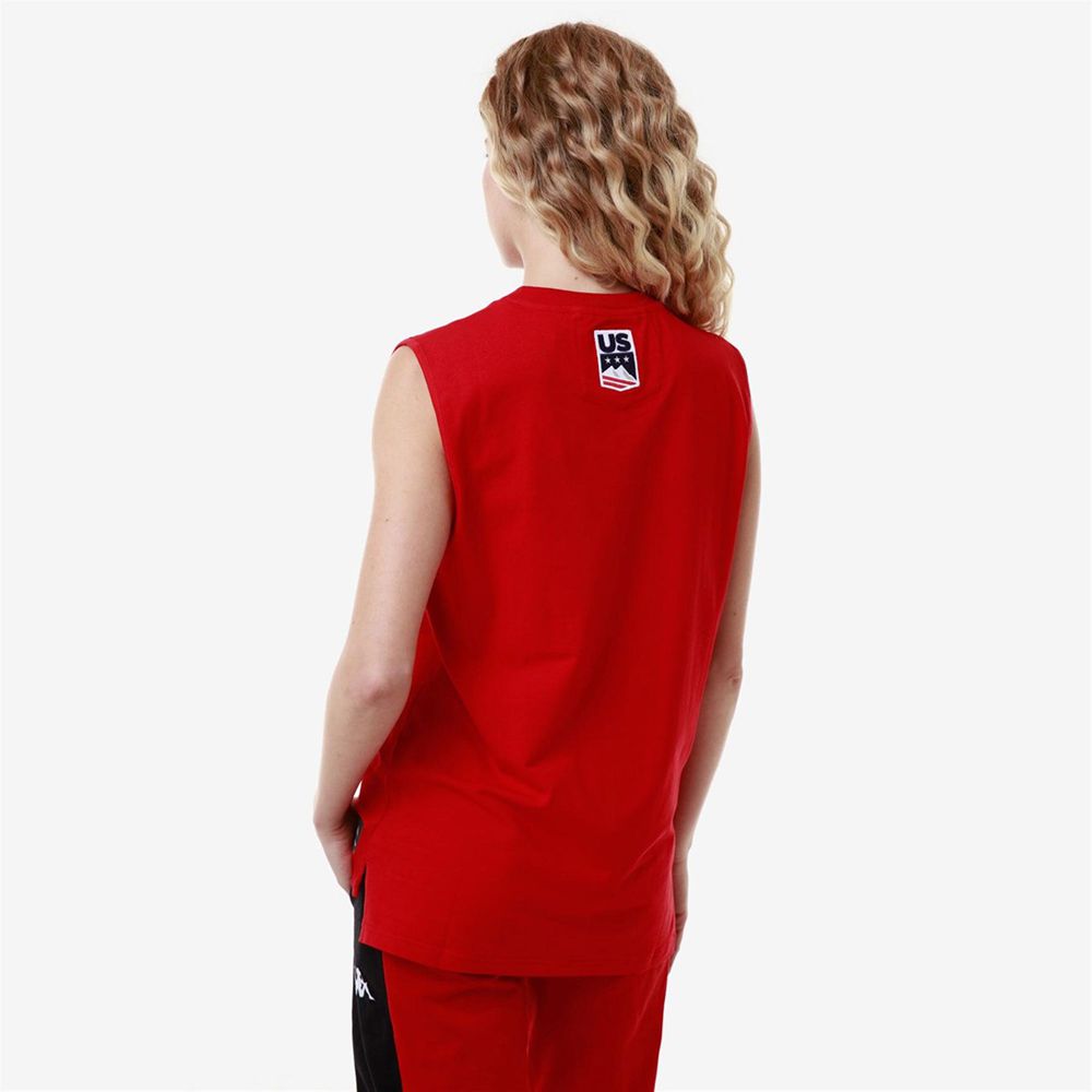 Women Kappa Drideca Us Tank Top Red | GO1487639