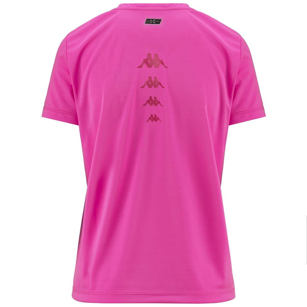 Women Kappa Eria T-Shirt Pink | GN8540372