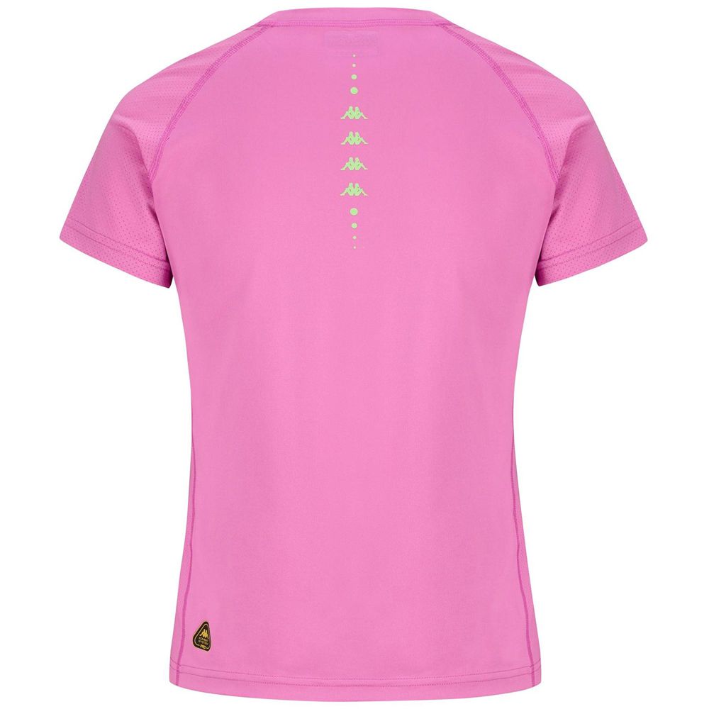 Women Kappa Kombat Fiba T-Shirt Pink | JE0451267