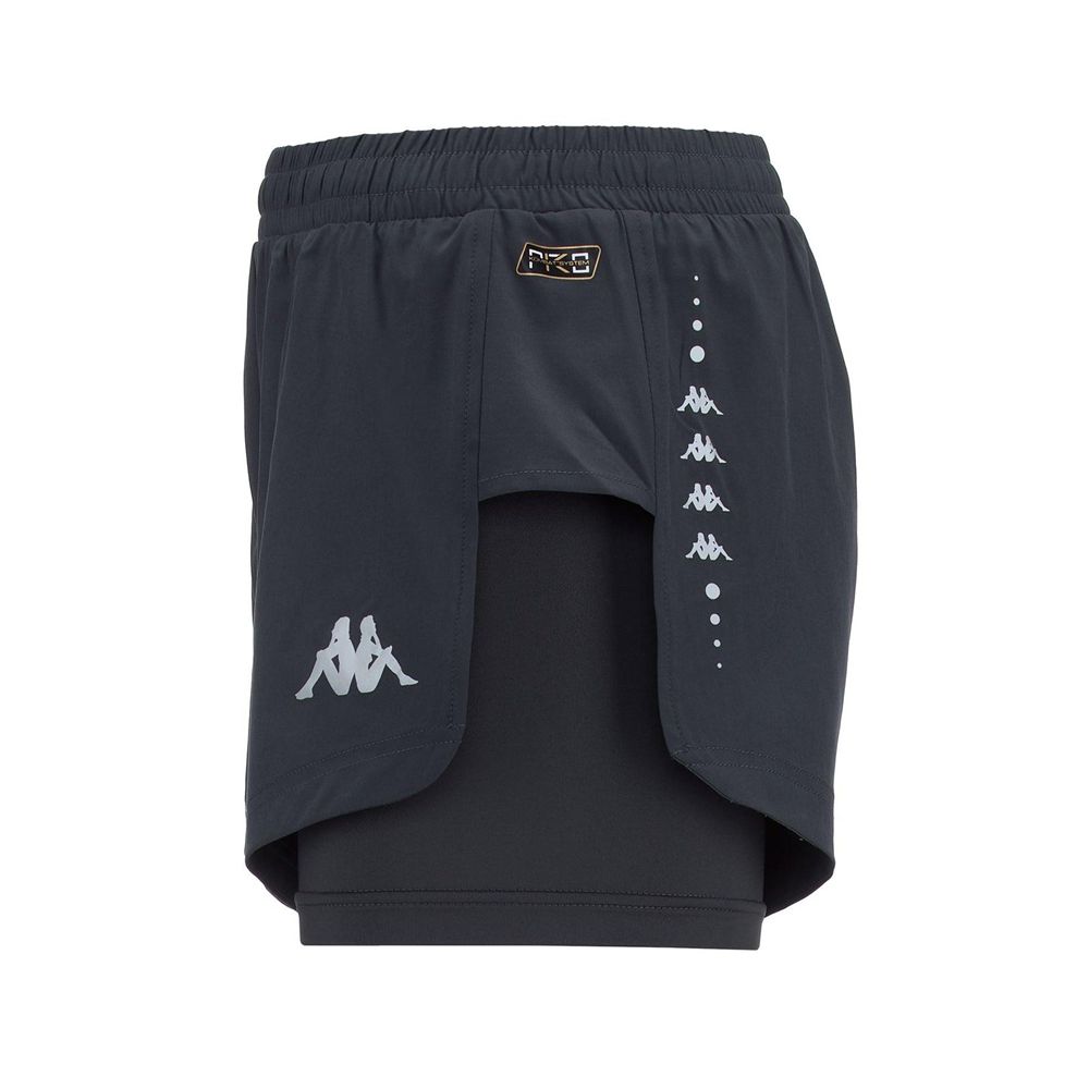 Women Kappa Kombat Run Fuli Shorts Grey | DM3718246