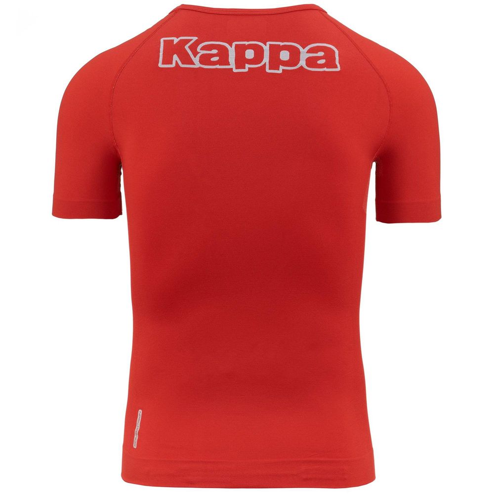 Women Kappa Kombat Skin Bortv T-Shirt Red | BQ6913027