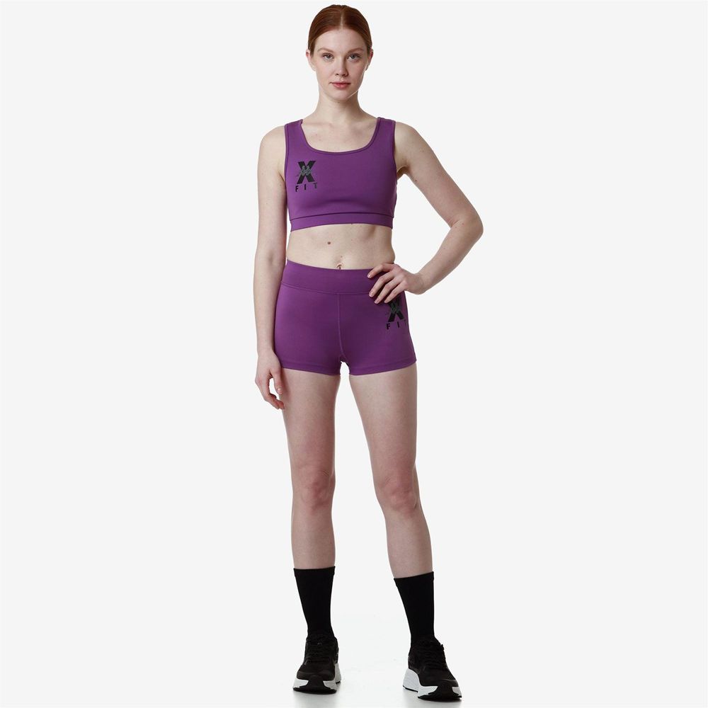 Women Kappa Kombat Wkt Escame Shorts Purple | QR2719056