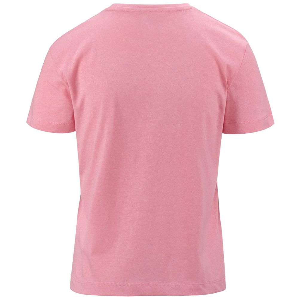 Women Kappa Logo Elektra T-Shirt Pink | QC4315786