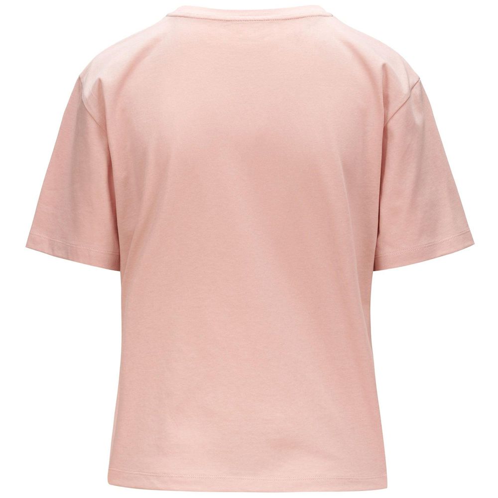 Women Kappa Logo Falella T-Shirt Pink | UL3068417