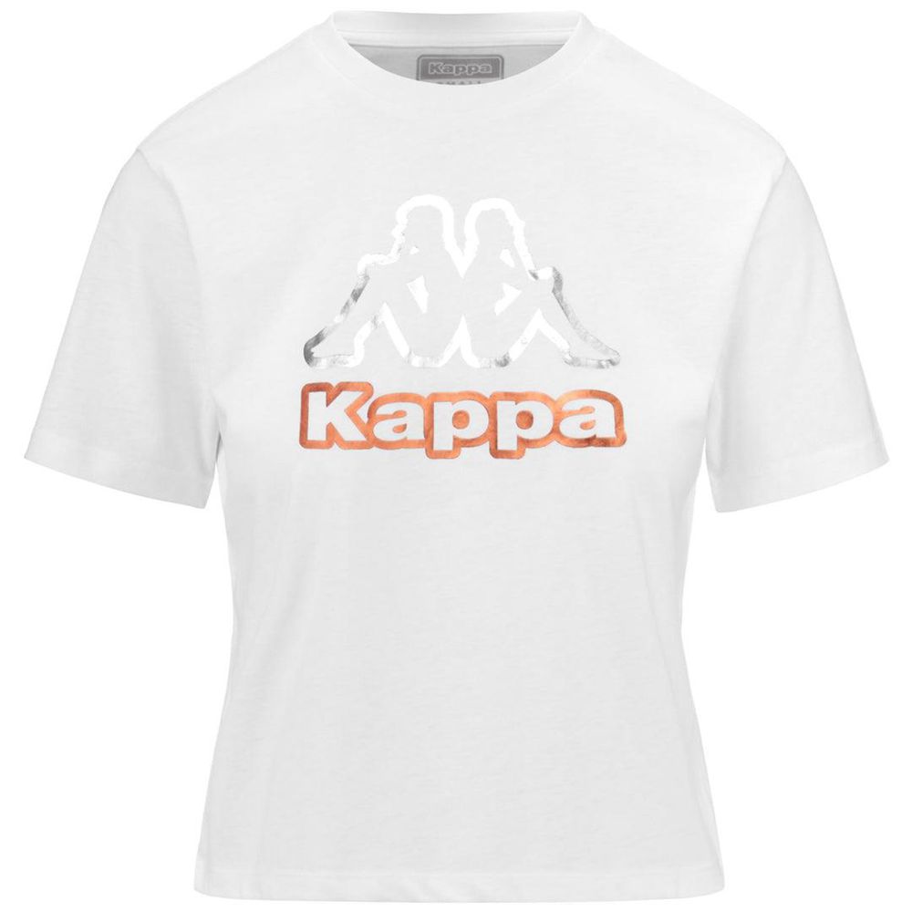 Women Kappa Logo Falella T-Shirt White | ZG1274093