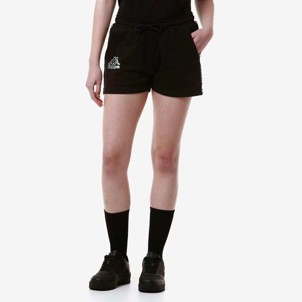 Women Kappa Logo Faltra Shorts Black | IT1679425