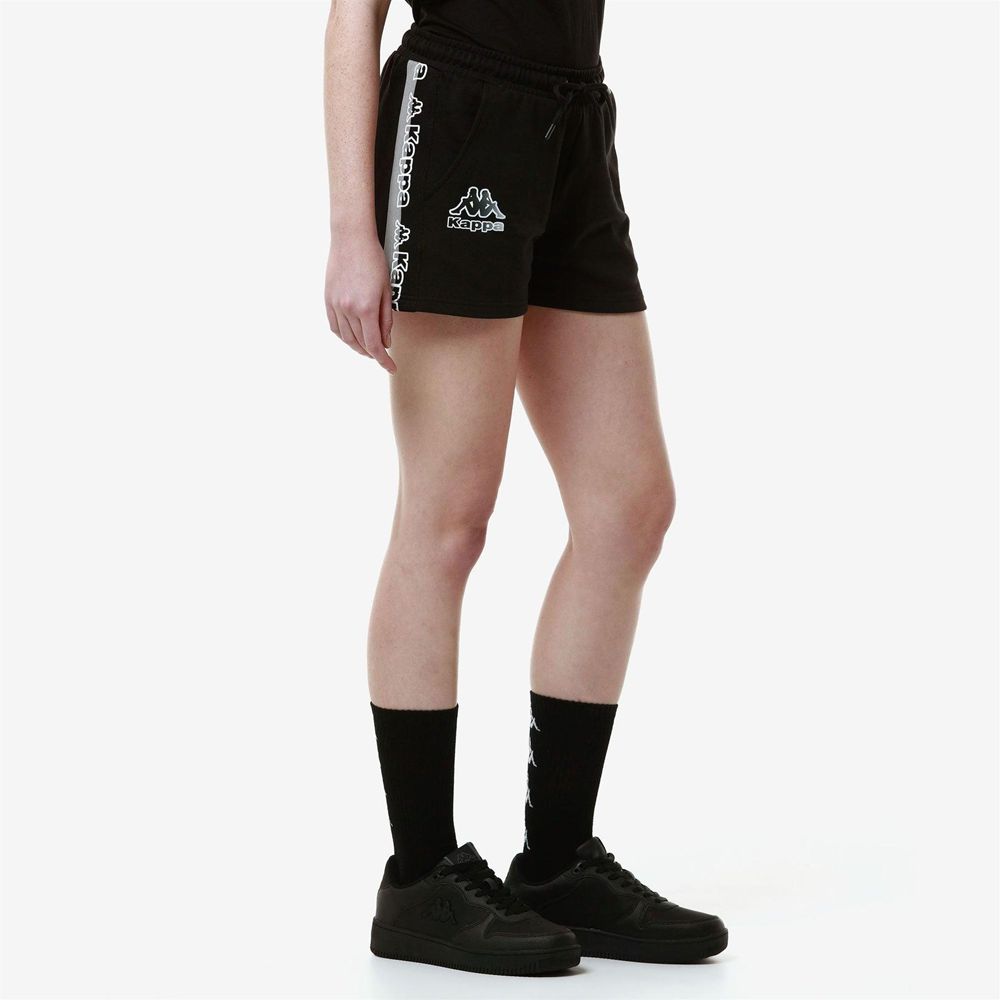 Women Kappa Logo Faltra Shorts Black | IT1679425