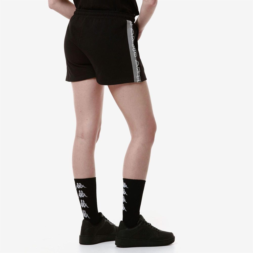 Women Kappa Logo Faltra Shorts Black | IT1679425