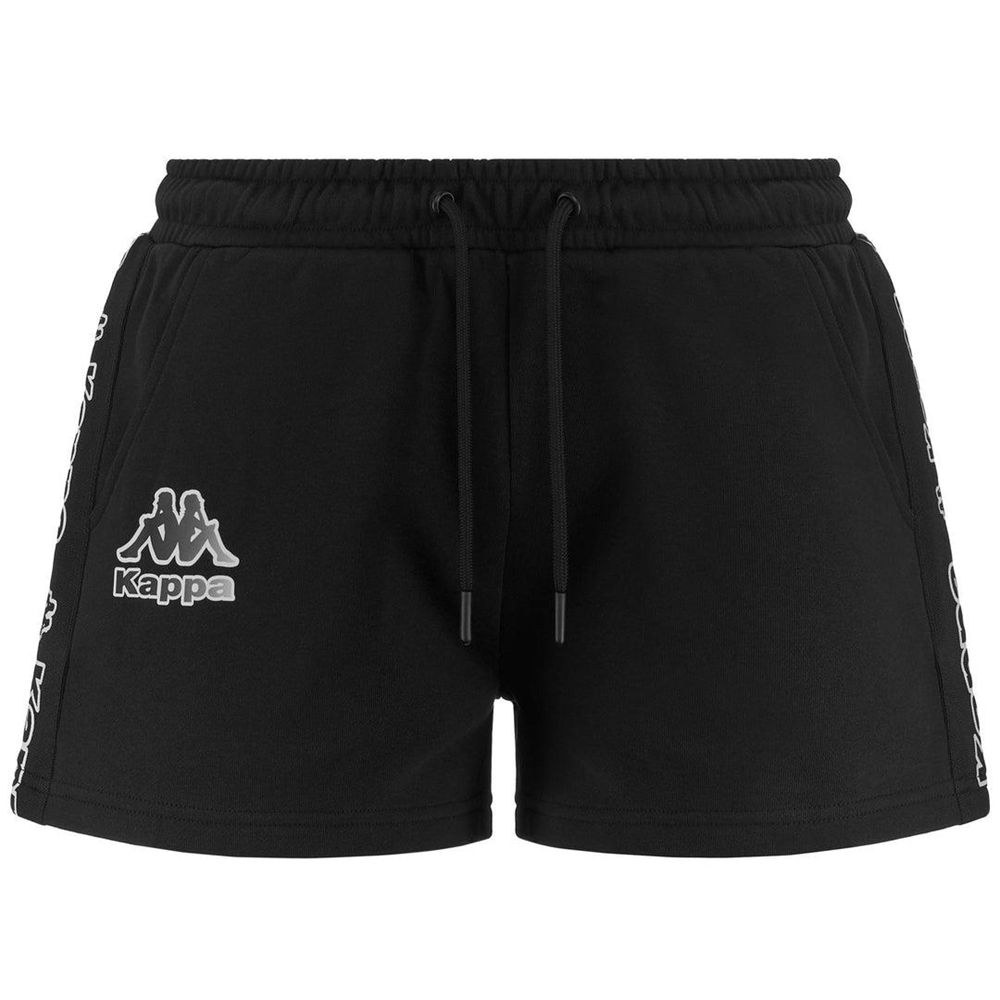 Women Kappa Logo Faltra Shorts Black | IT1679425