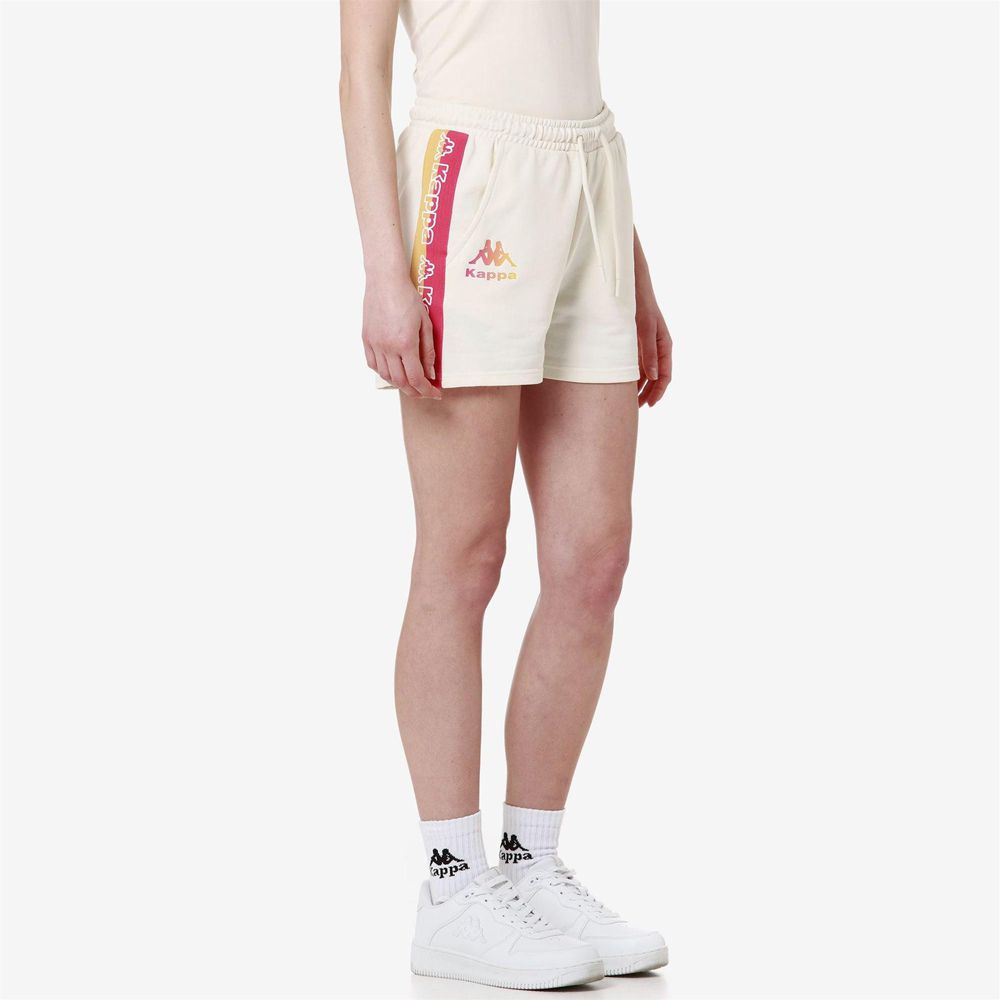 Women Kappa Logo Faltra Shorts White | JN1623587