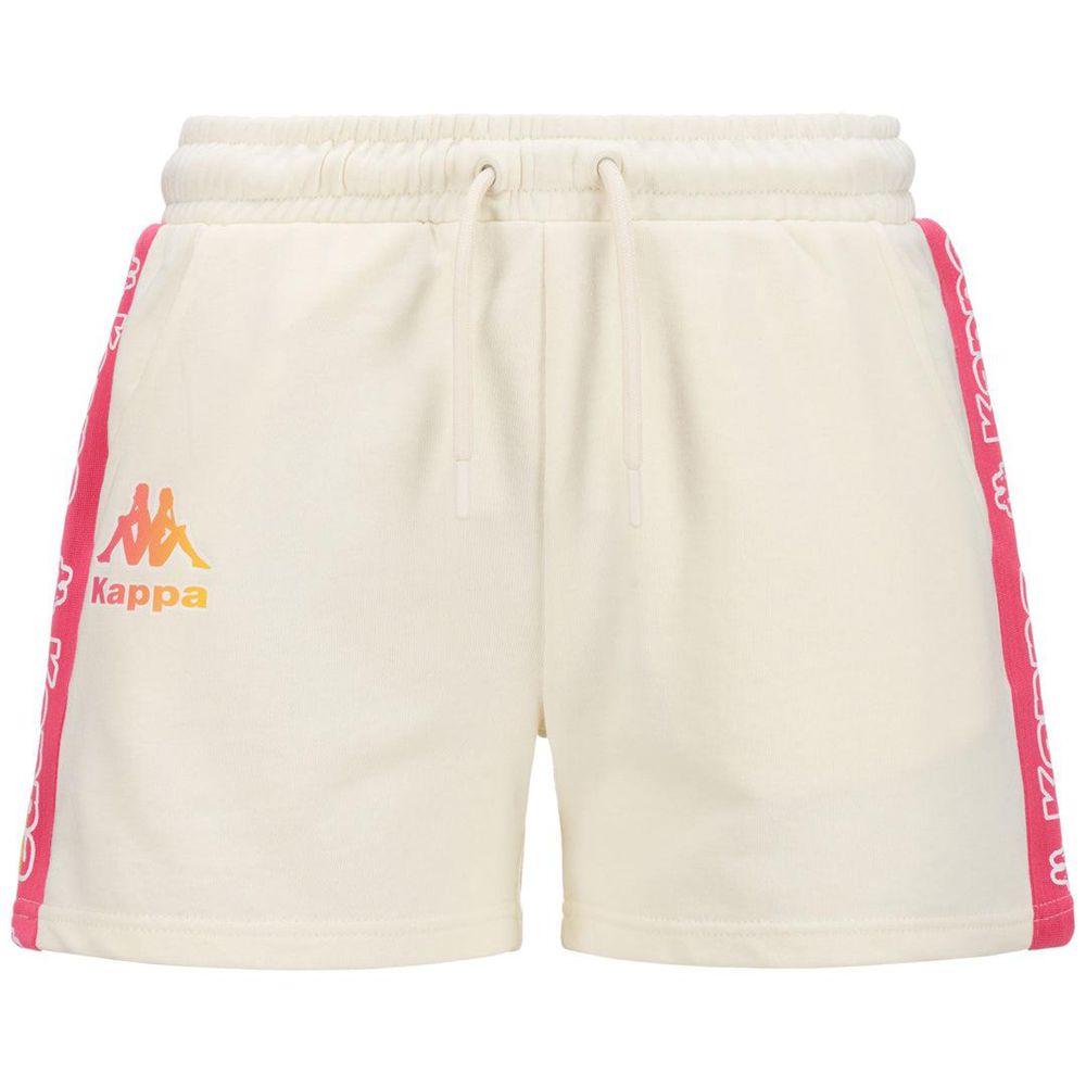 Women Kappa Logo Faltra Shorts White | JN1623587