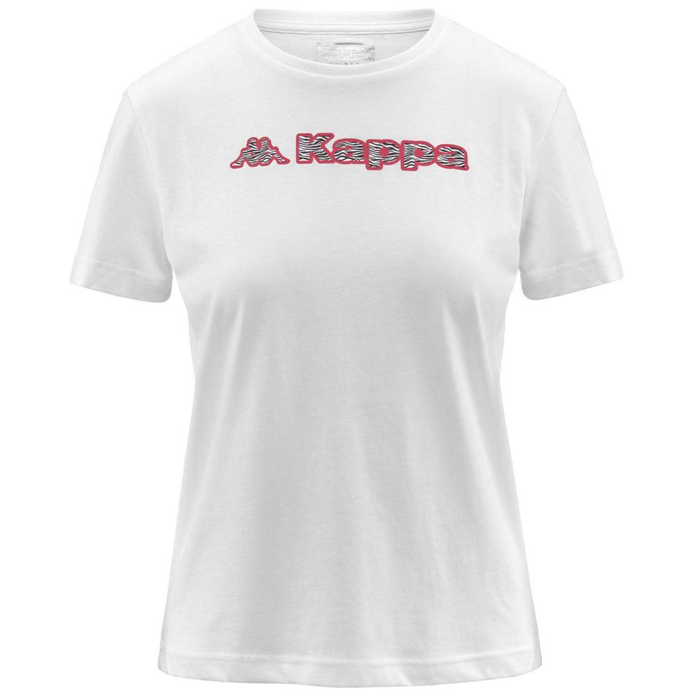 Women Kappa Logo Favia T-Shirt White | FD5398472