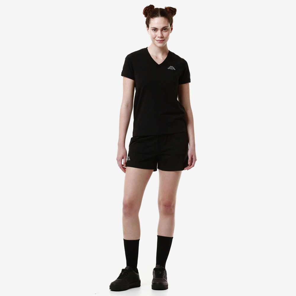 Women Kappa Logo Fayuta Shorts Black | QI3054781