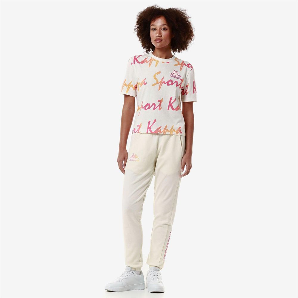 Women Kappa Logo Fesia Pants White | OY2095783