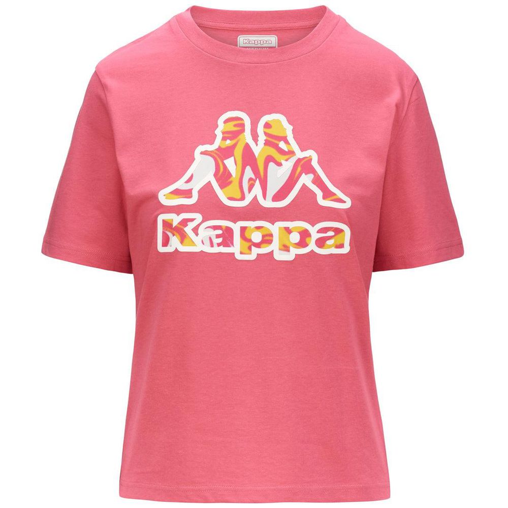 Women Kappa Logo Fiora T-Shirt Pink | WB4052173