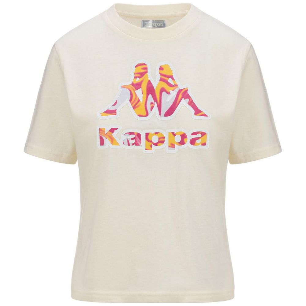 Women Kappa Logo Fiora T-Shirt White | HF1385069