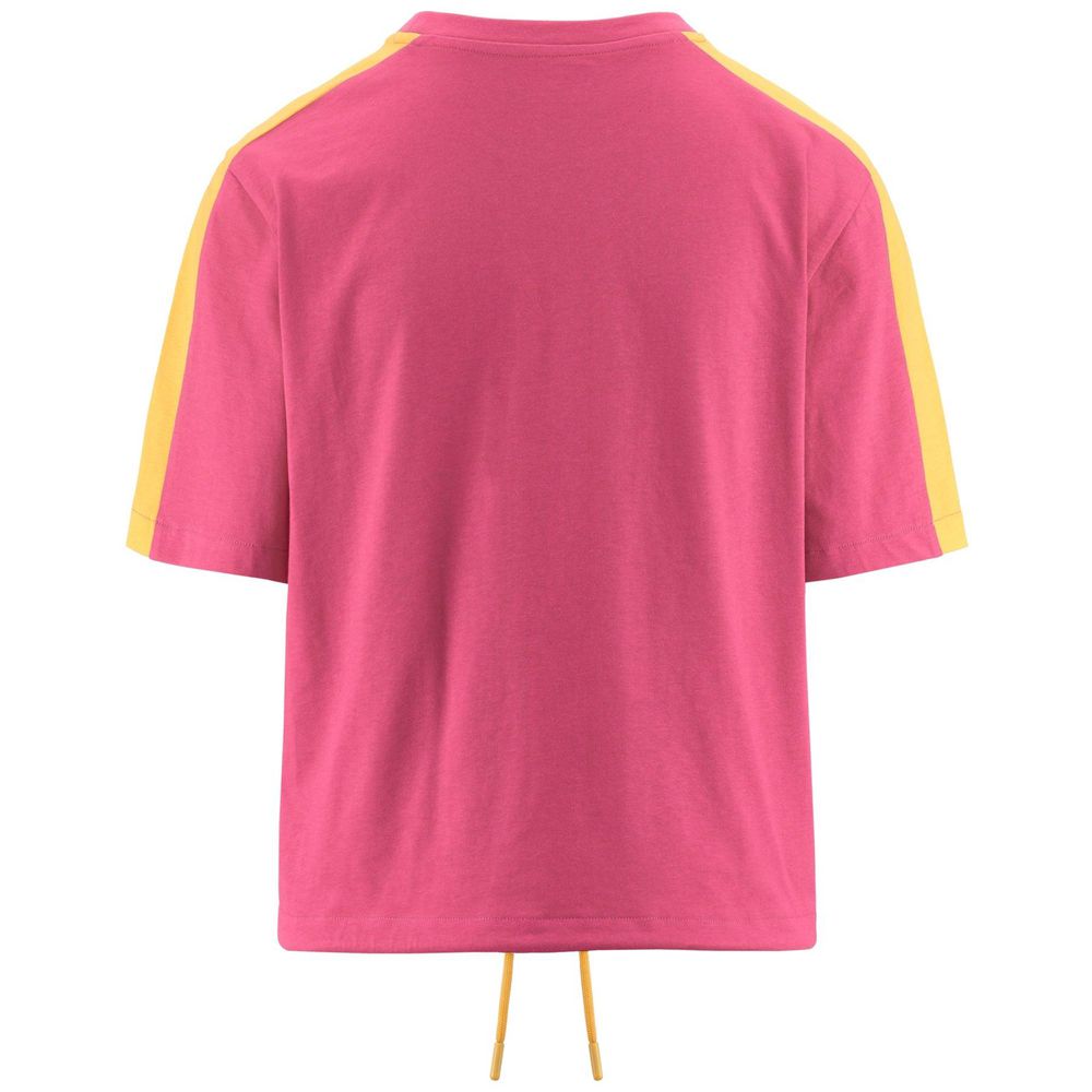 Women Kappa Logo Fleca T-Shirt Pink | LH9308654