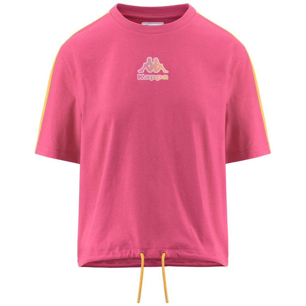 Women Kappa Logo Fleca T-Shirt Pink | LH9308654