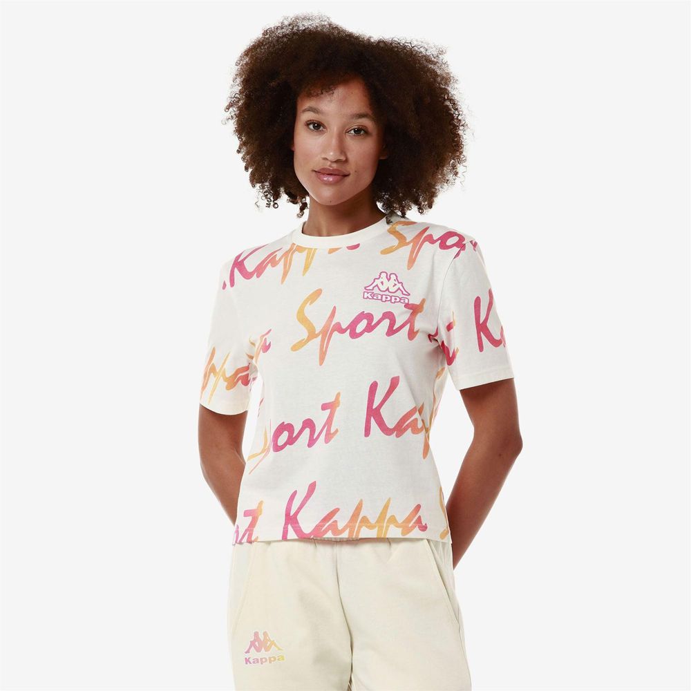 Women Kappa Logo Fradela T-Shirt White | BX3481267